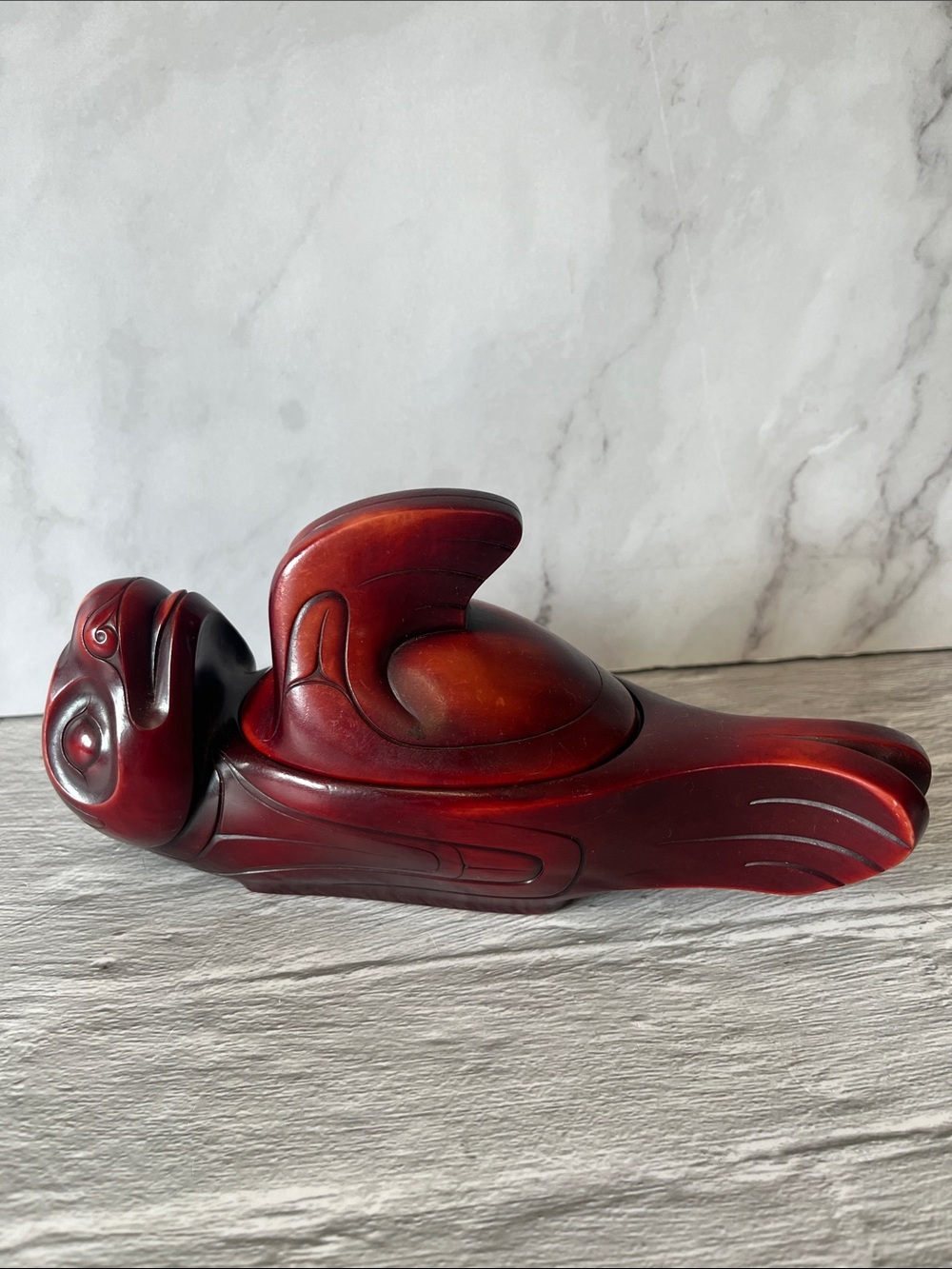 Vintage Canadian Thomas McPhee Boma Haida Sculptured "Seal Spirit Box"